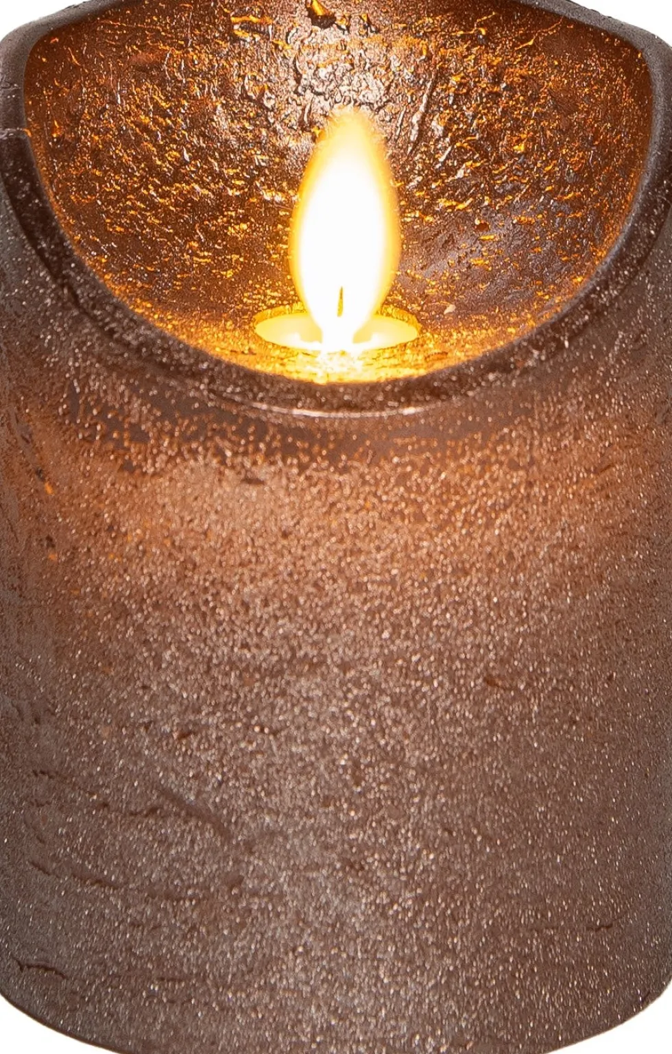 Anna's Collection LED stompkaars met timer brons D 7,5 H 10 cm