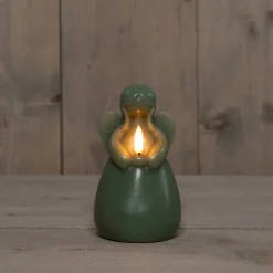 Anna's Collection LED stompkaars Ange engel groen D 8 H 14,5 cm