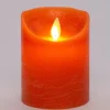 Anna's Collection LED stompkaars Rustiek oranje met timer D 7,5 H 10 cm