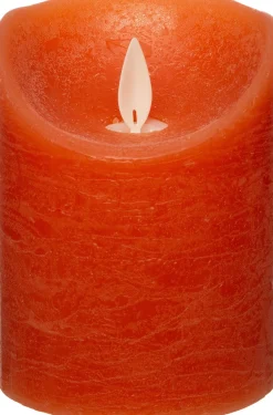 Anna's Collection LED stompkaars Rustiek oranje met timer D 7,5 H 10 cm