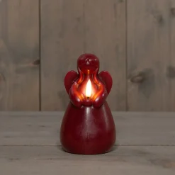 Anna's Collection LED stompkaars Ange engel bordeaux D 8 H 14,5 cm