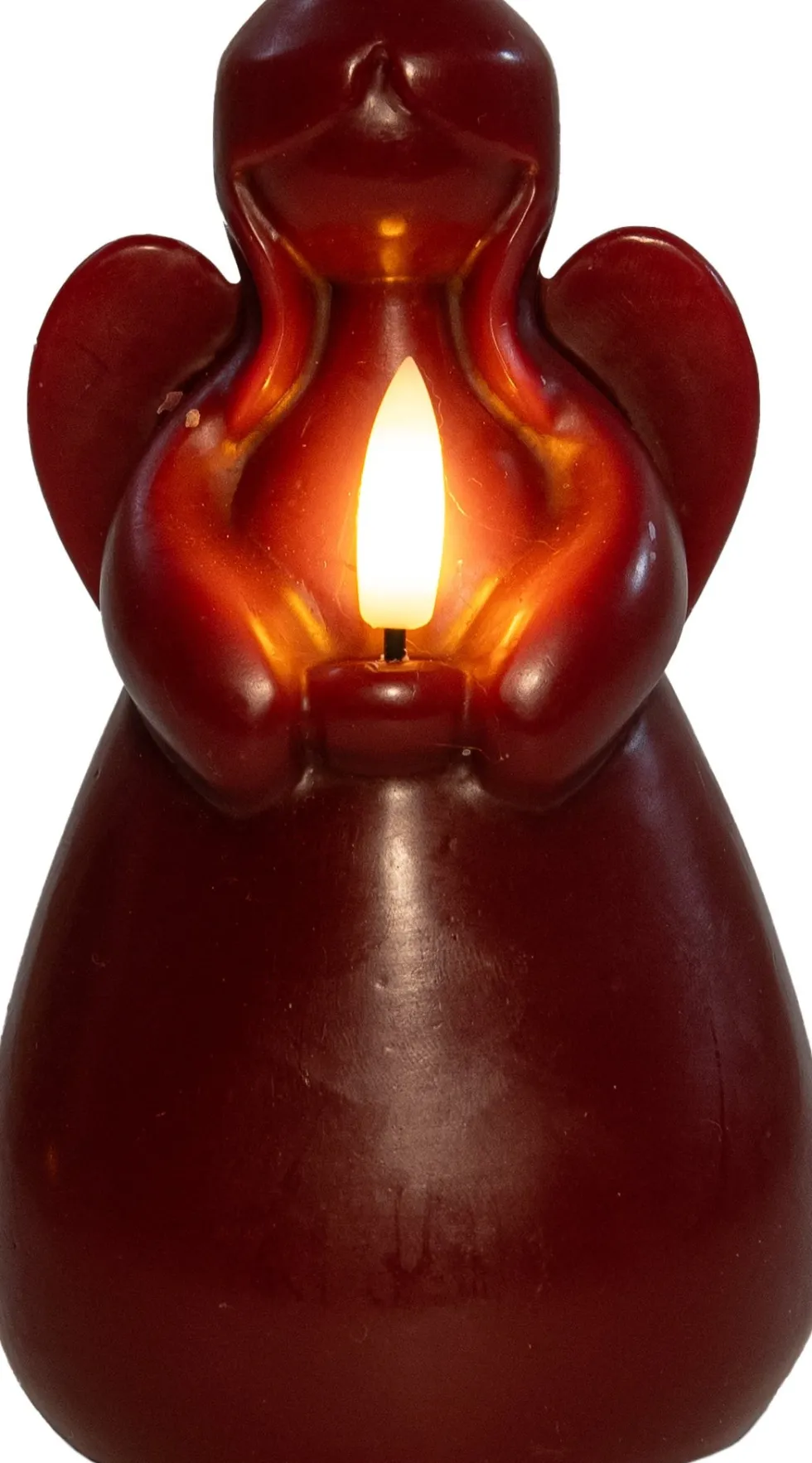 Anna's Collection LED stompkaars Ange engel bordeaux D 8 H 14,5 cm
