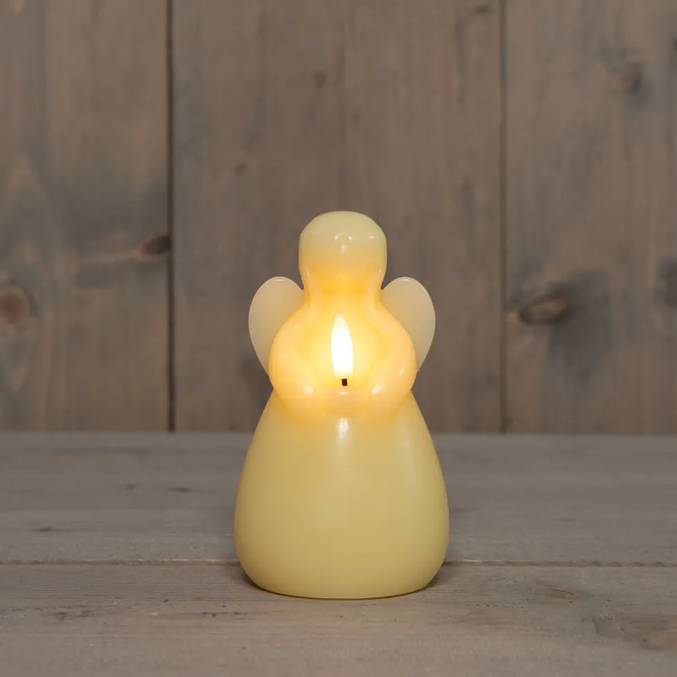 Anna's Collection LED stompkaars Ange engel ivoor D 8 H 14,5 cm