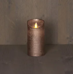 Anna's Collection LED stompkaars met timer brons D 7,5 H 15 cm