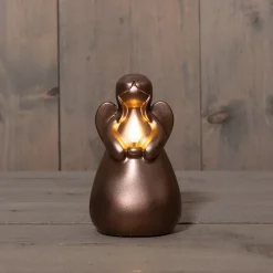 Anna's Collection LED stompkaars engel brons D 7 H 14,5 cm