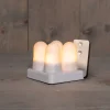 Anna's Collection LED stompkaars vlam wit D 5 H 6,8 cm 4 stuks