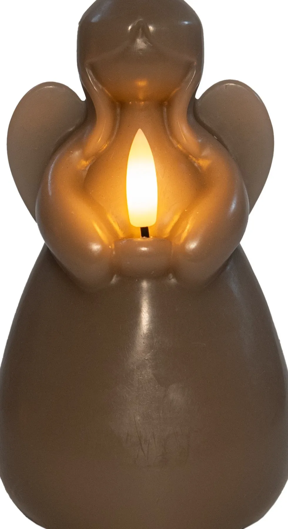 Anna's Collection LED stompkaars Ange engel taupe D 8 H 14,5 cm