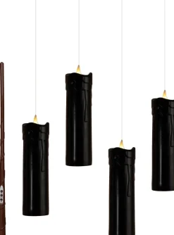 Anna's Collection LED stompkaars zwevend zwart D 5 H 18 cm 4 stuks