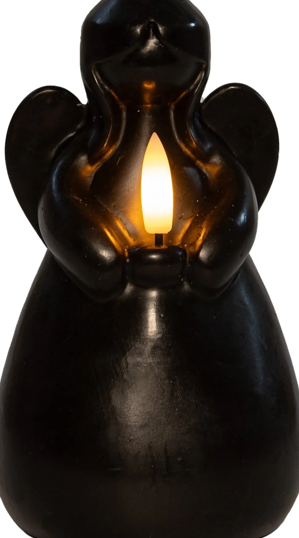 Anna's Collection LED stompkaars Ange engel zwart D 8 H 14,5 cm