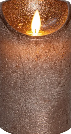 Anna's Collection LED stompkaars met timer brons D 7,5 H 12,5 cm