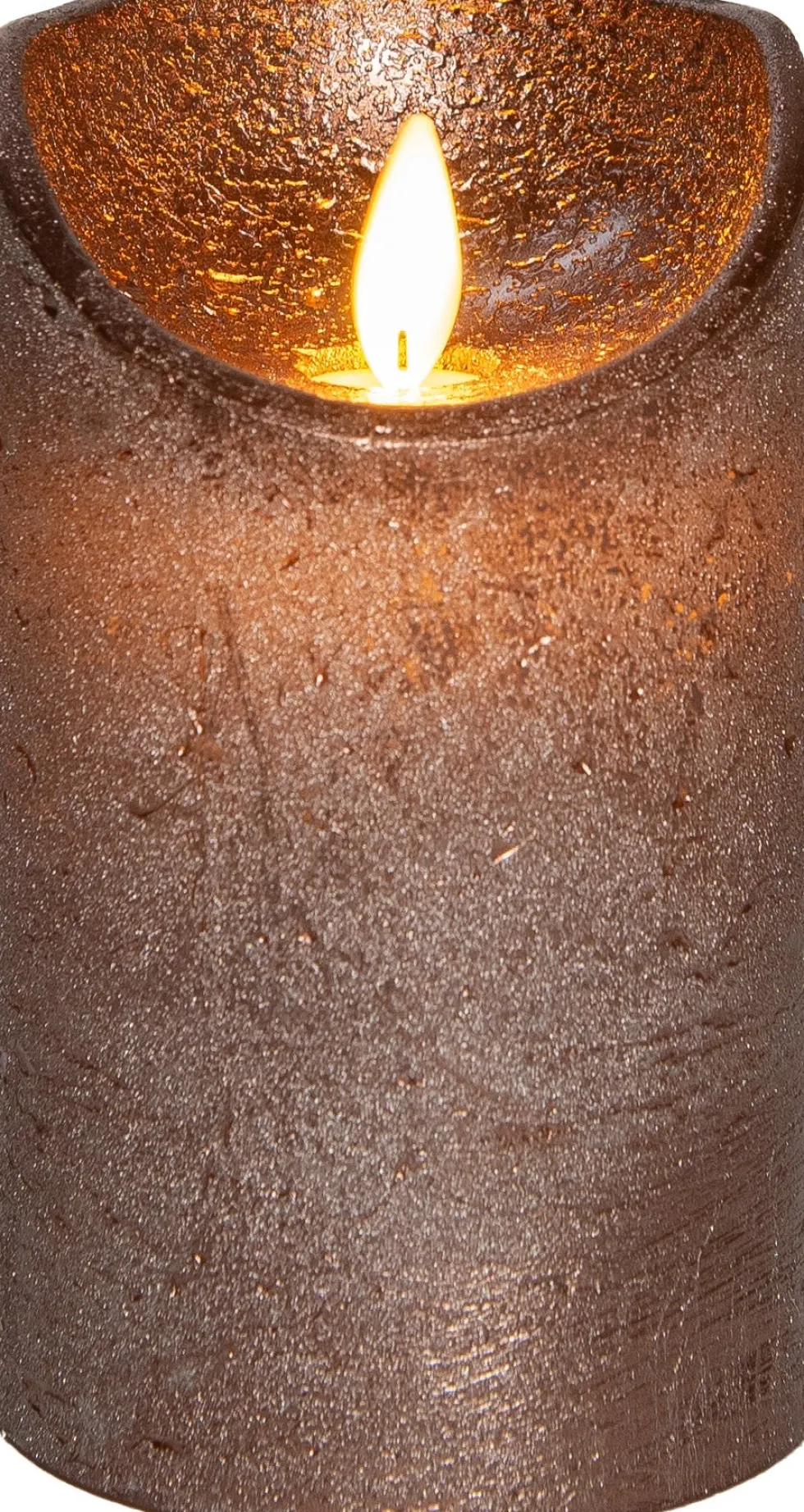 Anna's Collection LED stompkaars met timer brons D 7,5 H 12,5 cm