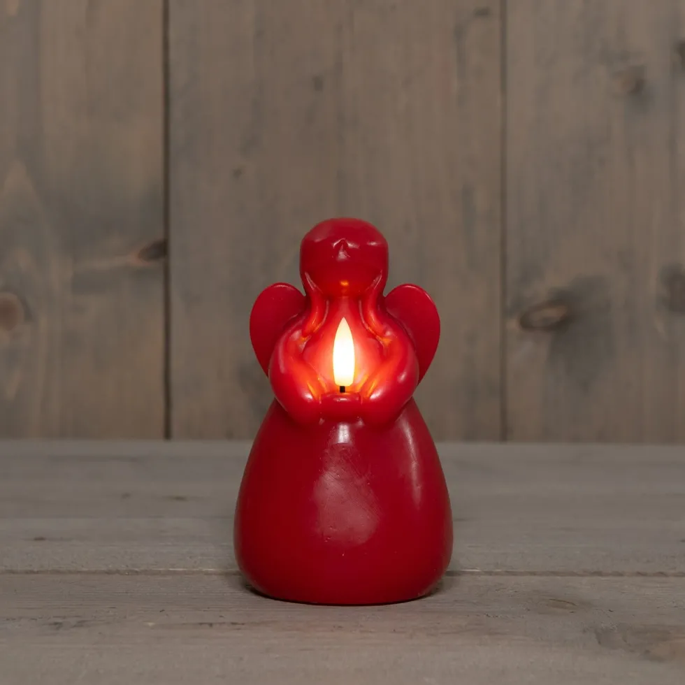 Anna's Collection LED stompkaars Ange engel rood D 8 H 14,5 cm