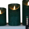 Anna's Collection LED stompkaars met oplaadstation groen D 7,5 H 10 / 12,5 / 15 cm 3 stuks