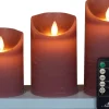 Anna's Collection LED stompkaars met oplaadstation roze D 7,5 H 10 / 12,5 / 15 cm 3 stuks
