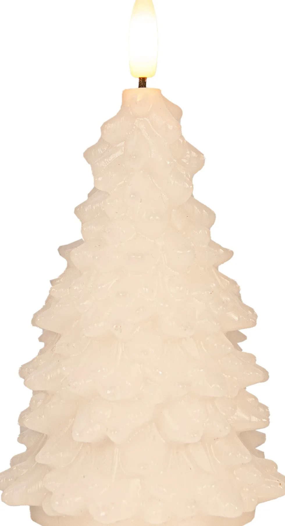 Anna's Collection LED stompkaars Tambu kerstboom wit D 9,5 H 15 cm