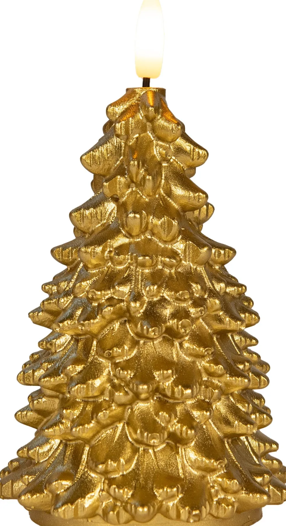 Anna's Collection LED stompkaars Tambu kerstboom goud D 9,5 H 15 cm