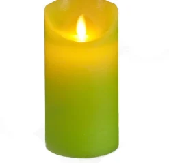 Anna's Collection LED stompkaars Rustiek groen D 7,5 H 15 cm