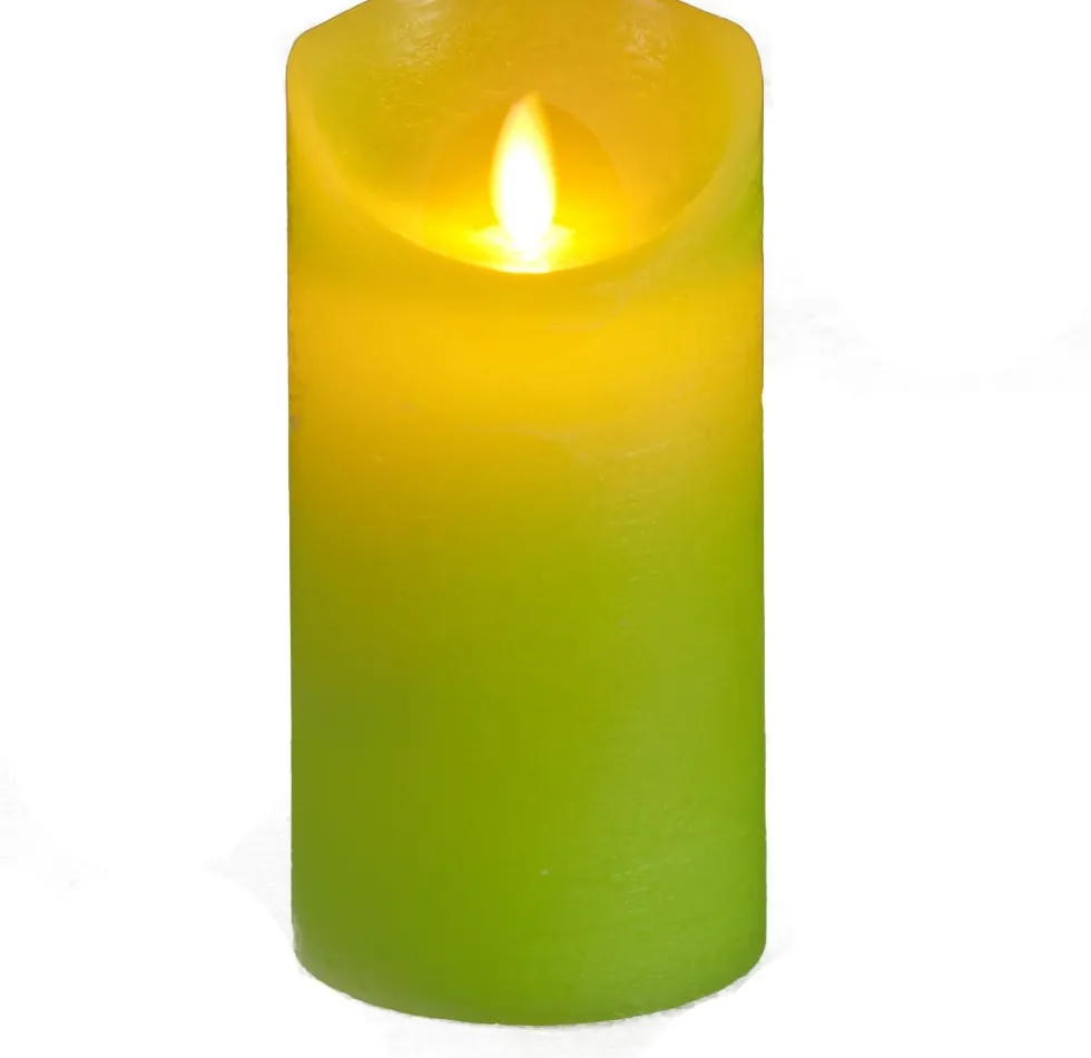 Anna's Collection LED stompkaars Rustiek groen D 7,5 H 15 cm