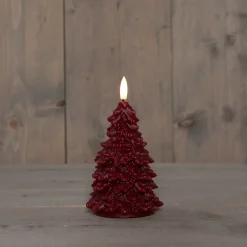 Anna's Collection LED stompkaars Tambu kerstboom bordeaux D 9,5 H 15 cm