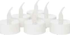 Anna's Collection LED waxinelicht met timer wit D 4 H 4 cm 6 stuks