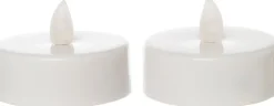 Anna's Collection LED waxinelicht met timer wit D 6 H 4,5 cm 2 stuks