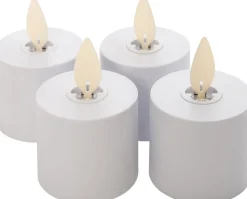 Anna's Collection LED waxinelicht uitbreidingsset wit D 3,8 H 3,5 cm 4 stuks