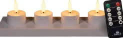 Anna's Collection LED waxinelicht met afstandsbediening wit D 3,8 H 5 cm 4 stuks
