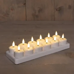 Anna's Collection LED waxinelicht inductie wit D 5 H 3 cm 12 stuks