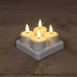 Anna's Collection LED waxinelicht wit D 3,8 H 2 cm 4 stuks