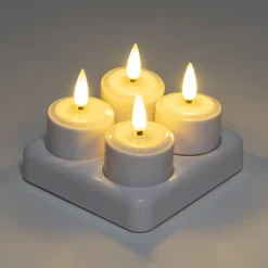 Anna's Collection LED waxinelicht wit D 3,8 H 2 cm 4 stuks