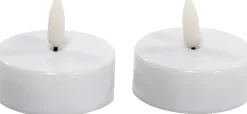 Anna's Collection LED waxinelicht wit D 3,8 H 2 cm 2 stuks