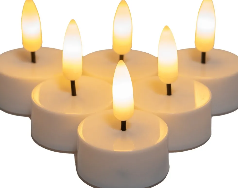 Anna's Collection LED waxinelicht wit D 3,8 H 2 cm 6 stuks