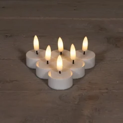 Anna's Collection LED waxinelicht wit D 3,8 H 2 cm 6 stuks