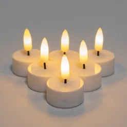 Anna's Collection LED waxinelicht wit D 3,8 H 2 cm 6 stuks