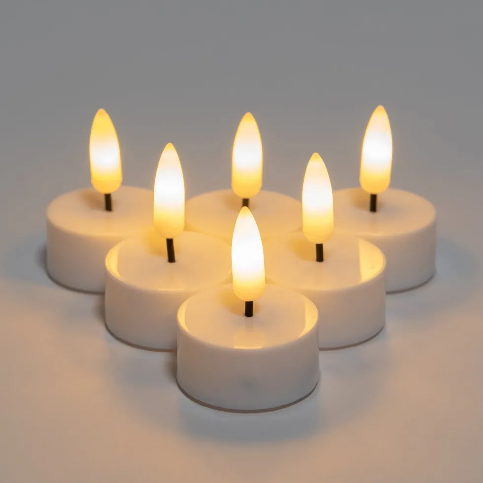 Anna's Collection LED waxinelicht wit D 3,8 H 2 cm 6 stuks