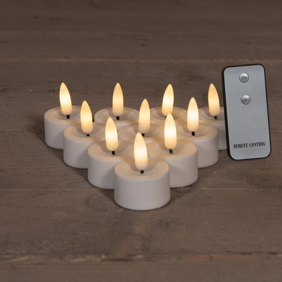 Anna's Collection LED waxinelicht wit D 3,8 H 2 cm 10 stuks
