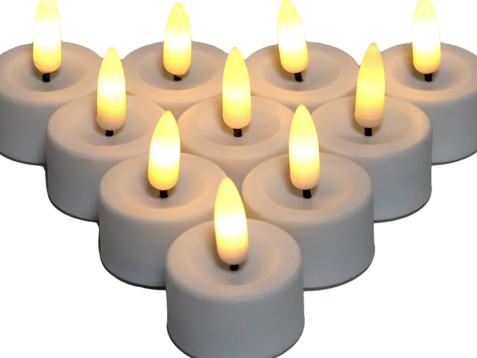 Anna's Collection LED waxinelicht wit D 3,8 H 2 cm 10 stuks