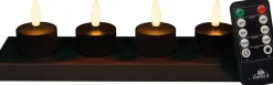 Anna's Collection LED waxinelicht met afstandsbediening zwart D 3,8 H 5 cm 4 stuks