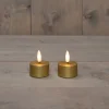 Anna's Collection LED waxinelicht met timer goud D 4 H 5 cm 2 stuks