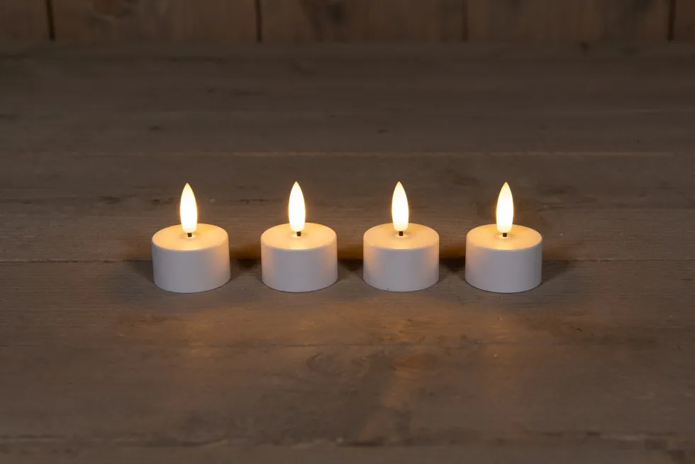 Anna's Collection LED waxinelicht wit D 3,8 H 5 cm 4 stuks