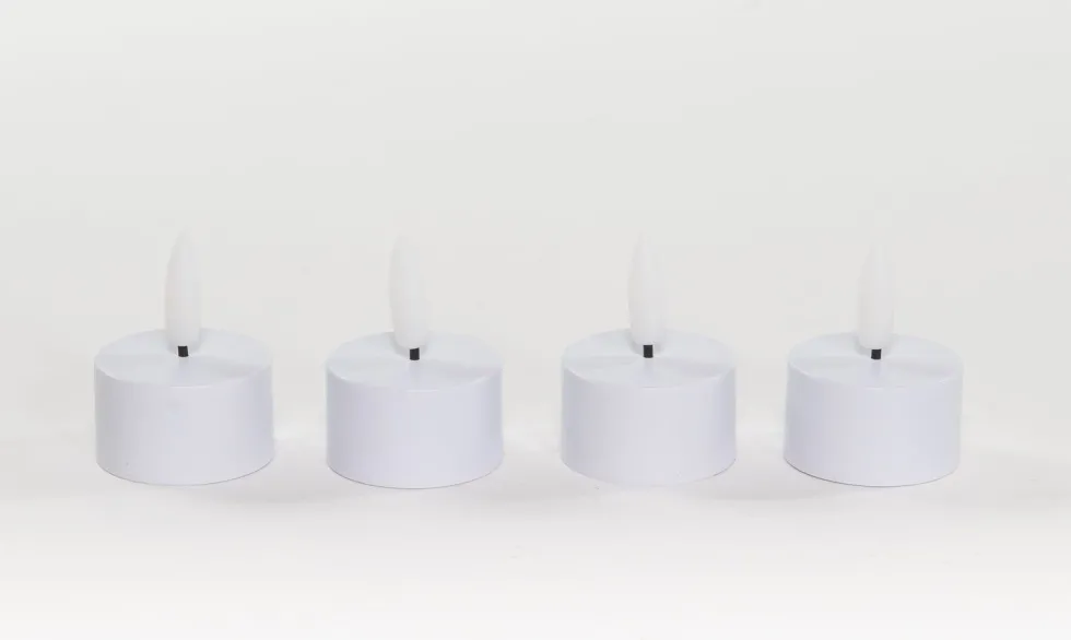 Anna's Collection LED waxinelicht wit D 3,8 H 5 cm 4 stuks