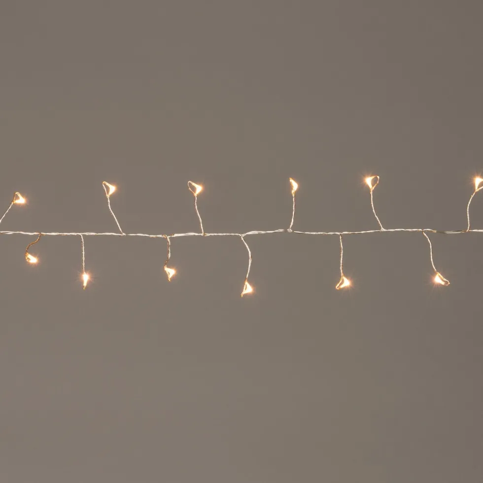 Anna's Collection miniverlichting Ivy zilverdraad met 100 lampjes warm white 2,25 m