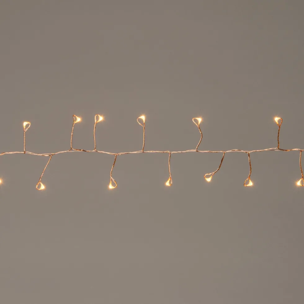 Anna's Collection miniverlichting Ivy koperdraad met 100 lampjes warm wit 2,25 m
