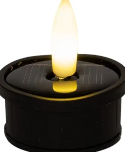 Anna's Collection solar waxinelicht zwart 3 stuks