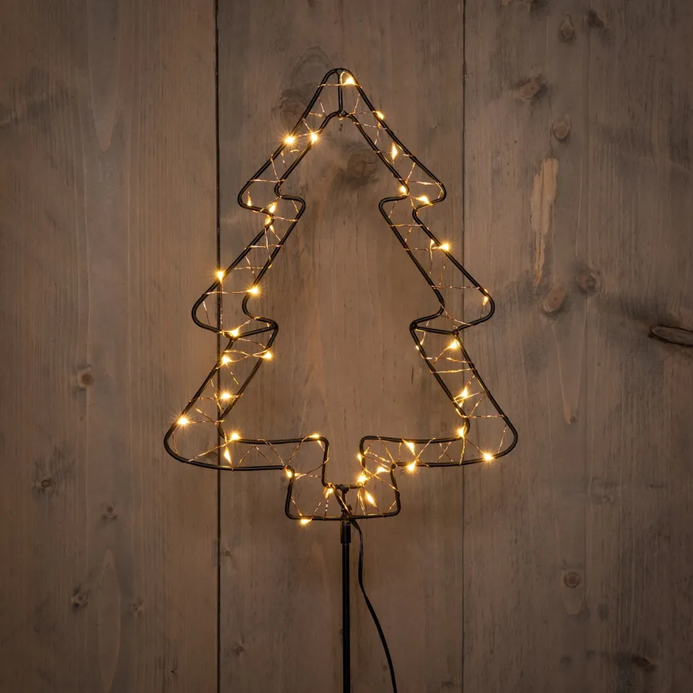 Anna's Collection tuinsteker kerstboom met verlichting 100 cm