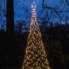 Anna's Collection vlaggenmast kerstboom met paal met 480 lampjes classic warm knipperfunctie H 3,2 m