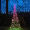 Anna's Collection vlaggenmast kerstboom met paal met 480 lampjes multi color H 3,2 m