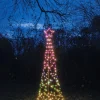 Anna's Collection vlaggenmast kerstboom met paal met 236 lampjes multi color H 2 m