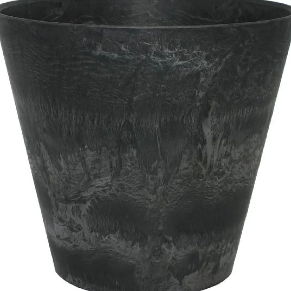 Artstone bloempot Claire D27 H24 cm zwart