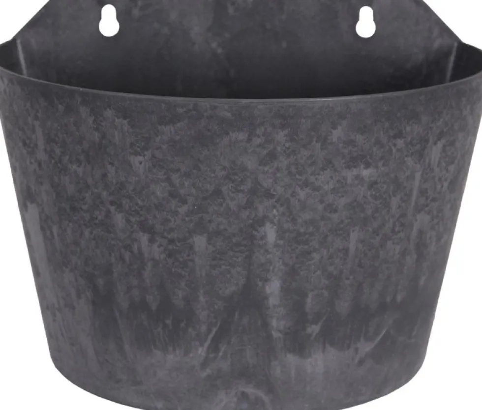 Artstone muur bloempot Claire zwart 24 x 16 x 18 cm
